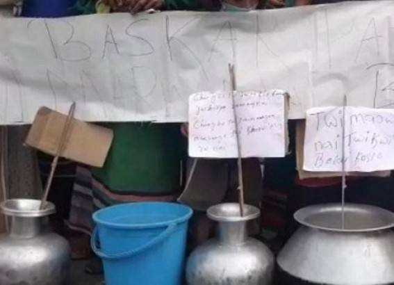 Villagers blockade road under Hrishyamukh block demanding drinking water
